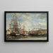 Festival i havnen i Honfleur - Eugène Boudin — indrammet kunstværk på væggen