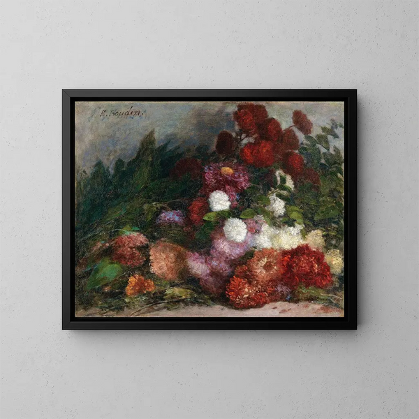 Bouquet de fleurs - Eugène Boudin — indrammet kunstværk på væggen