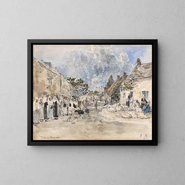 Foire de Plougastel - Eugène Boudin — indrammet kunstværk på væggen