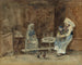 Breton indendørs maleri, fødsel - Eugène Boudin — visning af kunstværket