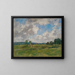 La vallée de la Touques - Eugène Boudin — indrammet kunstværk på væggen