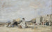 Dame i hvid på stranden ved Trouville - Eugène Boudin — visning af kunstværket