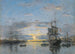 Le Havre, den forhavn ved solnedgang - Eugène Boudin — visning af kunstværket