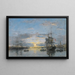 Le Havre, den forhavn ved solnedgang - Eugène Boudin — indrammet kunstværk på væggen
