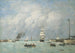 Le Havre, indgangen til havnen - Eugène Boudin — visning af kunstværket