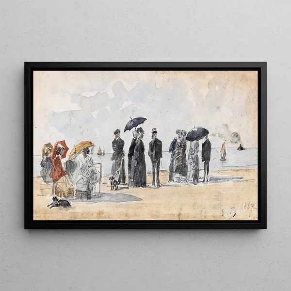 Les Crinolines - Eugène Boudin — indrammet kunstværk på væggen