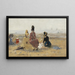 På stranden, Trouville - Eugène Boudin — indrammet kunstværk på væggen