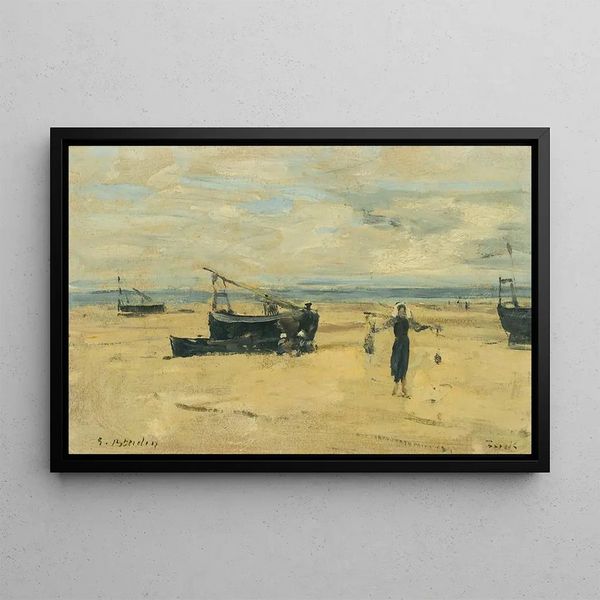 Plages échouées - Eugène Boudin — indrammet kunstværk på væggen
