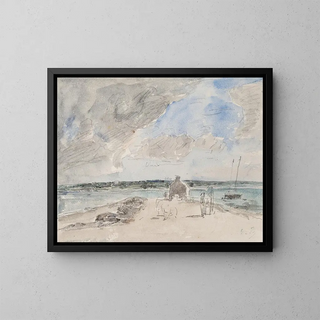 Plougastel, passage ved udmundingen af Landerneau-floden - Eugène Boudin — indrammet kunstværk på væggen