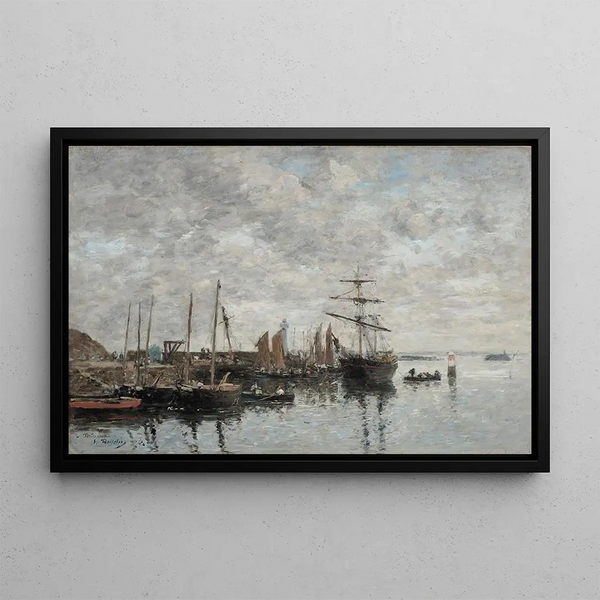 Portrieux le port - Eugène Boudin — indrammet kunstværk på væggen