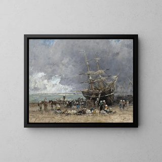 Retour du Terre-Neuvier - Eugène Boudin — indrammet kunstværk på væggen
