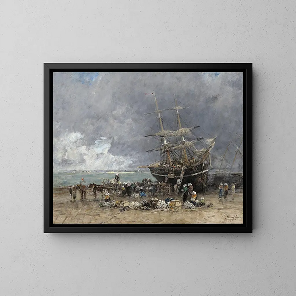 Retour du Terre-Neuvier - Eugène Boudin — indrammet kunstværk på væggen