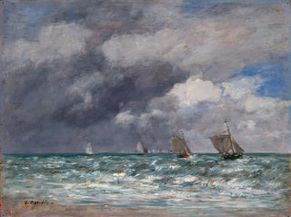 Bateaux à voile près de Trouville - Eugène Boudin — visning af kunstværket