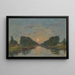 Saint-Valery-sur-Somme, effekt af måne over kanalen - Eugène Boudin — indrammet kunstværk på væggen