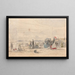 Strandscene Deauville - Eugène Boudin — indrammet kunstværk på væggen