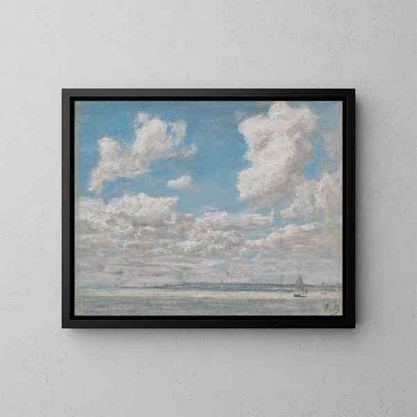 Marine maleri med åbent himmel - Eugène Boudin — indrammet kunstværk på væggen