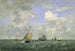 skibe og sejlskibe, der forlader Le Havre - Eugène Boudin — visning af kunstværket