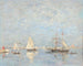 "Sortie des barques à Saint-Vaast-la-Hougue" af Eugène Boudin — visning af kunstværket