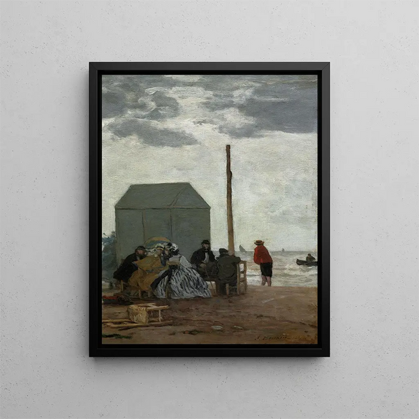 La plage de Deauville - Eugène Boudin — indrammet kunstværk på væggen
