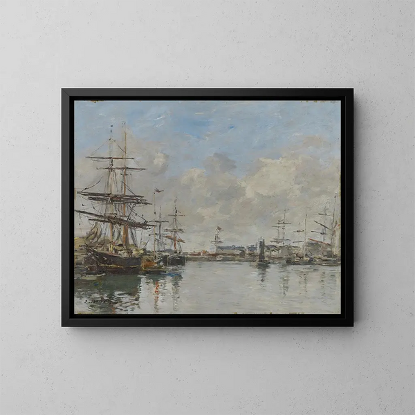 Le Port du Havre - Eugène Boudin — indrammet kunstværk på væggen