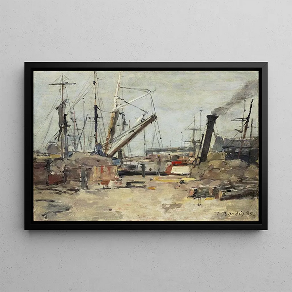 Les chalutiers - Eugène Boudin — indrammet kunstværk på væggen