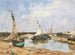 Trouville Både mellem moleerne - Eugène Boudin — visning af kunstværket
