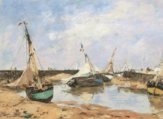 Eugne Boudin - Trouville Barques choues entre les jetes.webp