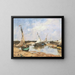 Trouville Både mellem moleerne - Eugène Boudin — indrammet kunstværk på væggen