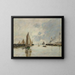 Trouville-maleri, havnepromenader ved højvande - Eugène Boudin — indrammet kunstværk på væggen