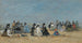 Trouville, strandscene - Eugène Boudin — visning af kunstværket