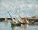 Barques à Trouville, lavvande - Eugène Boudin — visning af kunstværket