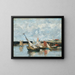 Barques à Trouville, lavvande - Eugène Boudin — indrammet kunstværk på væggen
