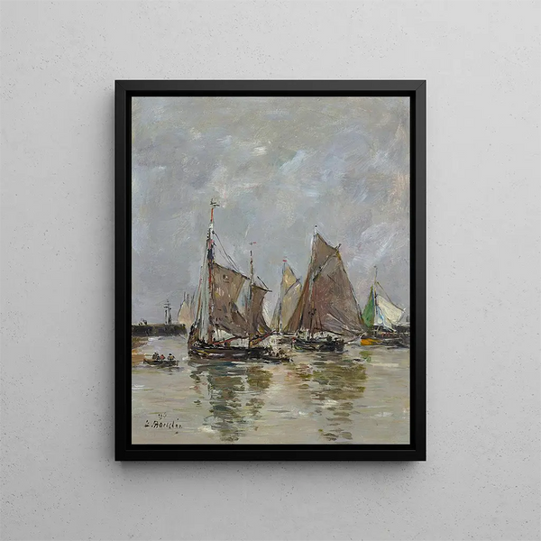 Trouville, l'appareillage des sardiniers - Eugène Boudin — indrammet kunstværk på væggen