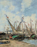 Trouville-maleri, havnen, forliste sejlskibe - Eugène Boudin — visning af kunstværket