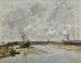Trouville, molerne ved lavvande - Eugène Boudin — visning af kunstværket