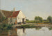 et hjørne af en gård i nærheden af Dunkerque - Eugène Boudin — visning af kunstværket