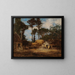 En gård i Bretagne - Eugène Boudin — indrammet kunstværk på væggen