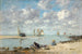 Lavandière nær Trouville - Eugène Boudin — visning af kunstværket