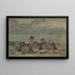 kvinder, der vasker tøj i Étretat - Eugène Boudin — indrammet kunstværk på væggen