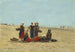 Kvinder på stranden ved Berck - Eugène Boudin — visning af kunstværket