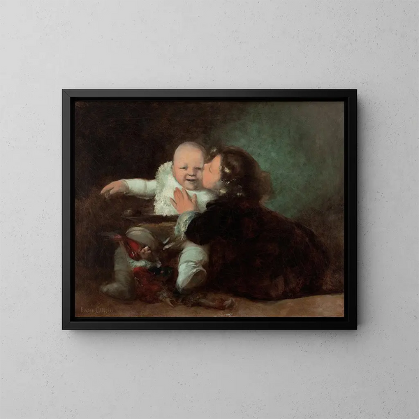 Le Baiser - Eugène Carrière — indrammet kunstværk på væggen