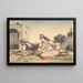 Et marokkansk par på deres terrasse - Eugène Delacroix — indrammet kunstværk på væggen