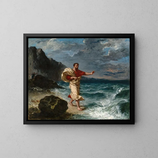 Démosthène på kysten - Eugène Delacroix — indrammet kunstværk på væggen