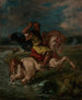 Cavalier marocain traversant un gué - Eugène Delacroix — visning af kunstværket