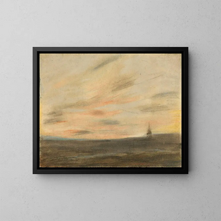 Studie af himlen frpillon - Eugène Delacroix — indrammet kunstværk på væggen