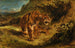 Tigre på vagt - Eugène Delacroix — visning af kunstværket