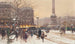 Figurer i sneen, Concorde-pladsen, Paris - Eugène Galien-Laloue — visning af kunstværket