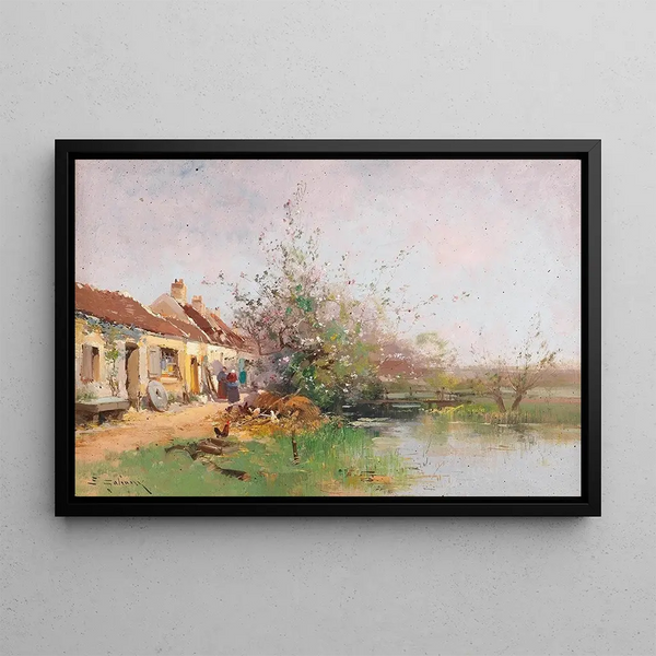 Eugne GalienLaloue - Frhlingstag am Bachufer.webp