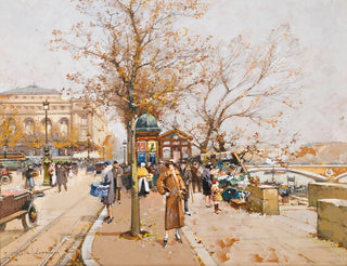 La Place du Châtelet, Paris - Eugène Galien-Laloue — visning af kunstværket