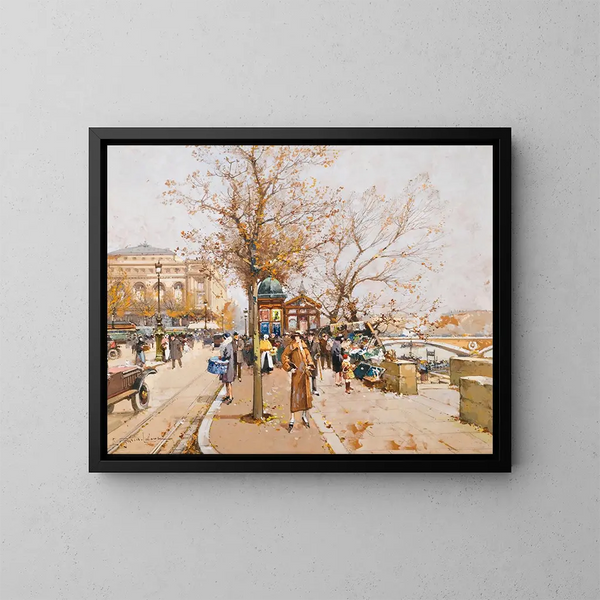 La Place du Châtelet, Paris - Eugène Galien-Laloue — indrammet kunstværk på væggen
